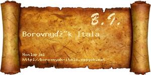 Borovnyák Itala névjegykártya